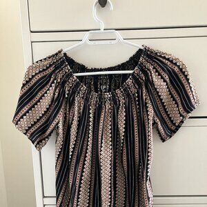 LOFT Striped 100% Cotton Tee - size S